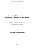 Cover page: Summarizing Massive Information for Querying Web Sources and Data Streams