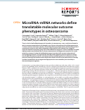 Cover page: MicroRNA-mRNA networks define translatable molecular outcome phenotypes in osteosarcoma