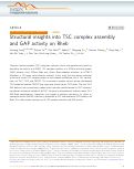 Cover page: Structural insights into TSC complex assembly and GAP activity on Rheb