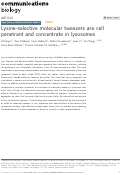 Cover page: Lysine-selective molecular tweezers are cell penetrant and concentrate in lysosomes
