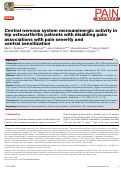 Cover page: Central nervous system monoaminergic activity in hip osteoarthritis patients with disabling pain: associations with pain severity and central sensitization