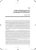 Cover page: Online Dictionaries for Language Revitalization