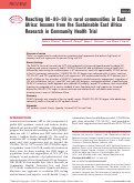 Cover page: Reaching 90-90-90 in rural communities in East Africa: lessons from the Sustainable East Africa Research in Community Health Trial.