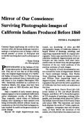Cover page: Mirror of Our Conscience:  Surviving Photographic Images of California Indians Produced Before 1860