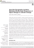 Cover page: Area Not Geographic Isolation Mediates Biodiversity Responses of Alpine Refugia to Climate Change