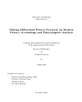 Cover page: Making Diﬀerential Privacy Practical via Modern Privacy Accountings and Data-adaptive Analysis