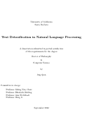 Cover page: Text Detoxification in Natural Language Processing