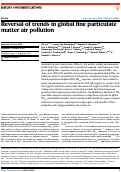Cover page: Reversal of trends in global fine particulate matter air pollution.