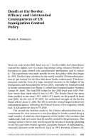 Cover page: Death at the Border: The Efficacy and "Unintended" Consequences of U.S. Immigration Control Policy 1993-2000