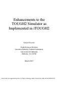 Cover page: Enhancements to the TOUGH2 Simulator as Implemented in iTOUGH2.