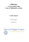 Cover page: California: A Case Study in the Loss of Affirmative Action