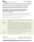 Cover page: Blood pressure and in-hospital outcomes in patients presenting with ischaemic stroke