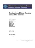 Cover page: Immigration and Mental Disorders among Asian Americans