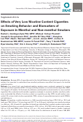 Cover page: Effects of Very Low Nicotine Content Cigarettes on Smoking Behavior and Biomarkers of Exposure in Menthol and Non-menthol Smokers.