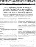 Cover page: Adapting evidence-based strategies to increase physical activity among African Americans, Hispanics, Hmong, and Native Hawaiians: a social marketing approach.