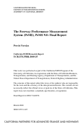 Cover page: The Freeway Performance Measurement System (PeMS), PeMS 9.0: Final Report