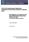 Cover page: Nicaraguans in Costa Rica and the United States: Data from Ethnic Surveys (Translation of Spanish Version)