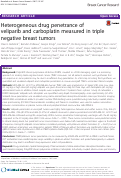 Cover page: Heterogeneous drug penetrance of veliparib and carboplatin measured in triple negative breast tumors