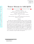 Cover page: Tensors mesons in AdS/QCD