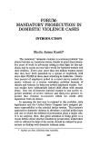 Cover page: Forum: Mandatory Prosecution in Domestic Violence Cases - Introduction