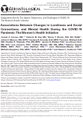 Cover page: Associations between changes in loneliness and social connections, and mental health during the COVID-19 Pandemic: The Women’s Health Initiative