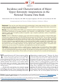 Cover page: Incidence and Characterization of Major Upper-Extremity Amputations in the National Trauma Data Bank