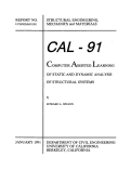 Cover page: CAL-91: Computer Assisted Learning of Static and Dynamic Analysis of Structural Systems