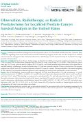 Cover page: Observation, Radiotherapy, or Radical Prostatectomy for Localized Prostate Cancer: Survival Analysis in the United States.