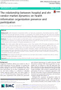 Cover page: The relationship between hospital and ehr vendor market dynamics on health information organization presence and participation