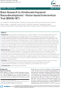 Cover page: Brain Research to Ameliorate Impaired Neurodevelopment: Home-based Intervention Trial (BRAIN-HIT)