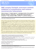 Cover page: BMP receptor blockade overcomes extrinsic inhibition of remyelination and restores neurovascular homeostasis