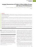 Cover page: Imaging Characteristics of Pediatric Diffuse Midline Gliomas with Histone H3 K27M Mutation