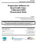 Cover page: Temperature Influence on Road Traffic Noise: Californian OBSI Measurement Study