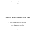 Cover page: Production and perception of glottal stops