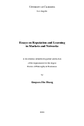 Cover page: Essays on Reputation and Learning in Markets and Networks