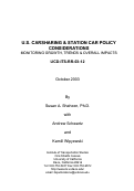 Cover page: U.S. Carsharing &amp; Station Car Policy Considerations: Monitoring Growth, Trends &amp; Overall Impacts