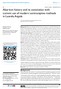 Cover page: Abortion history and its association with current use of modern contraceptive methods in Luanda, Angola
