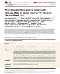 Cover page: Pharmacogenetics-guided dalcetrapib therapy after an acute coronary syndrome: the dal-GenE trial