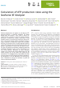 Cover page: Calculation of ATP production rates using the Seahorse XF Analyzer