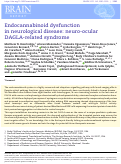 Cover page: Endocannabinoid dysfunction in neurological disease: neuro-ocular DAGLA-related syndrome (NODRS)