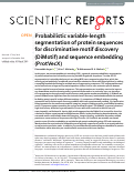 Cover page: Probabilistic variable-length segmentation of protein sequences for discriminative motif discovery (DiMotif) and sequence embedding (ProtVecX)