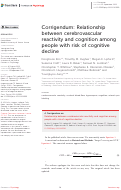Cover page: Corrigendum: Relationship between cerebrovascular reactivity and cognition among people with risk of cognitive decline.