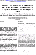 Cover page: Discovery and Verification of Extracellular microRNA Biomarkers for Diagnostic and Prognostic Assessment of Preeclampsia at Triage