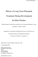 Cover page: Effects of long-term flutamide treatment during development in zebra finches
