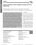Cover page: Photocrosslinkable Gelatin Hydrogel for Epidermal Tissue Engineering