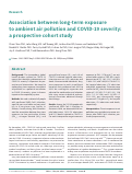 Cover page: Association between long-term exposure to ambient air pollution and COVID-19 severity: a prospective cohort study