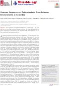 Cover page: Genome Sequences of Actinobacteria from Extreme Environments in Colombia
