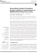Cover page: Generalized Laminar Population Analysis (gLPA) for Interpretation of Multielectrode Data from Cortex
