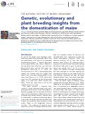 Cover page: Genetic, evolutionary and plant breeding insights from the domestication of maize