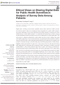 Cover page: Ethical Views on Sharing Digital Data for Public Health Surveillance: Analysis of Survey Data Among Patients
